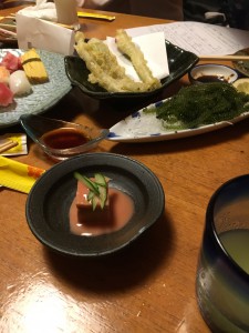 島らっきょの天ぷら。うみぶどう。豆腐よう